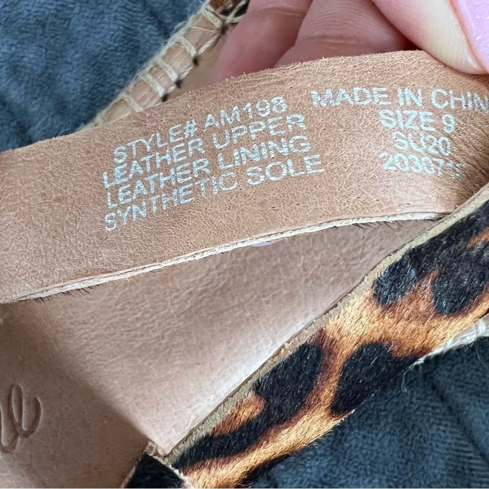 Madewell wedge Sandals Women size 9 Leopard Animal Print Malia Espadrille - Picture 5 of 12